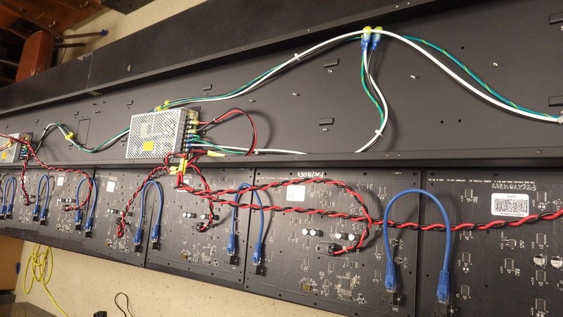 7 Ticker LED Panel Opened Up For Inspection And Decontamination. Some Water Spotting Identified And Removed.